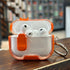 COVER PREMIUM CLEAR NARANJA CON BROCHE AIRPODS 4ta GEN / AIRPODS PRO 3