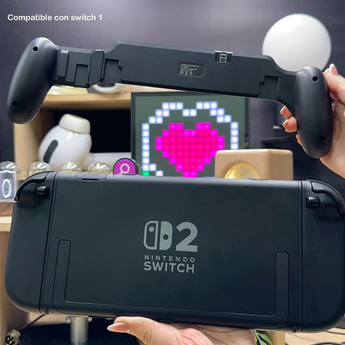 GRIP PARA NINTENDO SWITCH 2 Y COMPATIBLE PARA SWITCH 1 COMFORT GRIP NEGRO