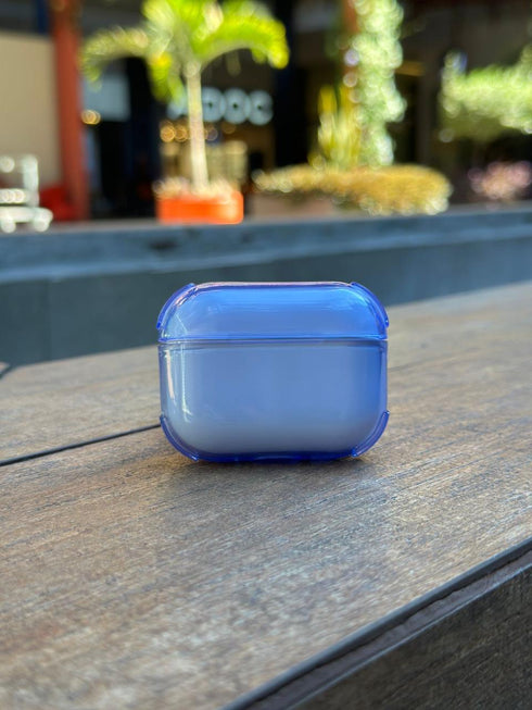 COVER PREMIUM CLEAR SIMPLE AZUL AIRPODS 4ta GEN / AIRPODS PRO 3