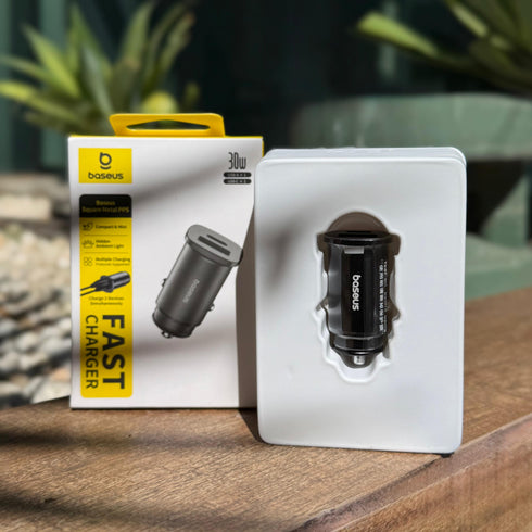 BASEUS - CARGADOR PARA CARRO USB-C 30W CARGA RAPIDA