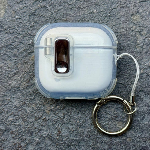 COVER PREMIUM CLEAR CASE CON BROCHE AIRPODS 4 GEN