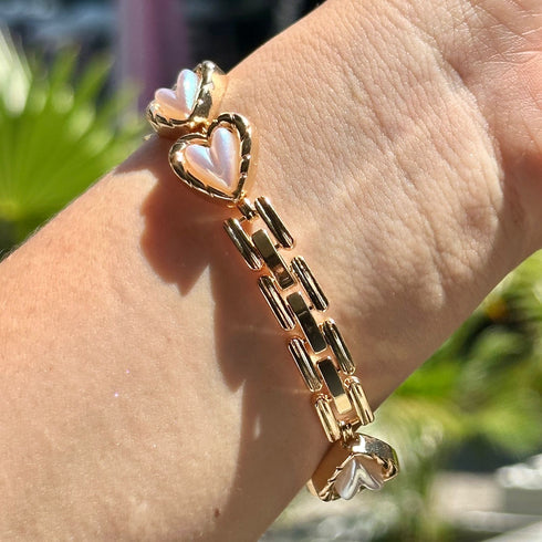 BRAZALETE CORAZON TEJIDO