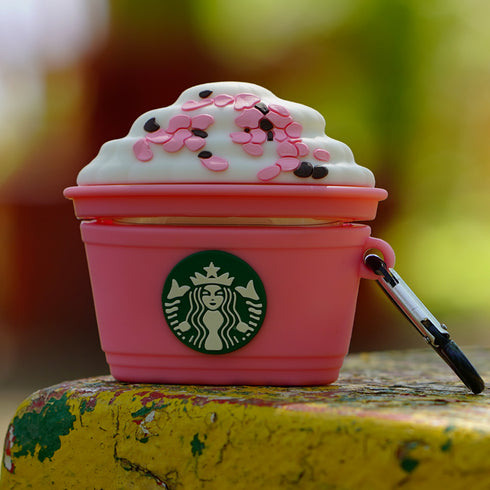 COVER PREMIUM STARBUCKS ROSADO AIRPODS (TODAS LAS GENERACIONES)